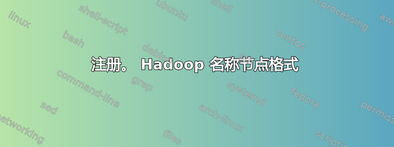 注册。 Hadoop 名称节点格式