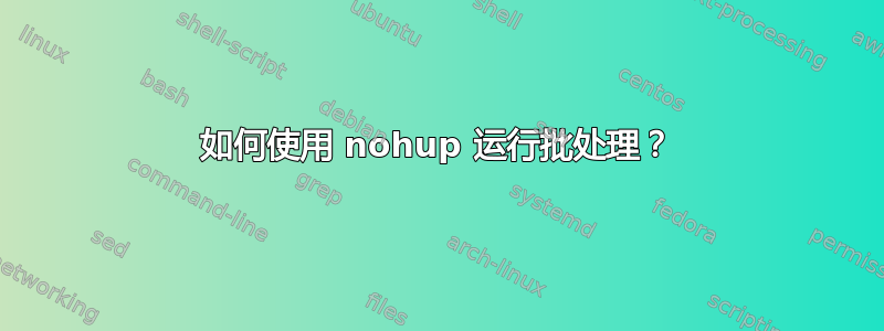 如何使用 nohup 运行批处理？