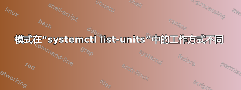 模式在“systemctl list-units”中的工作方式不同