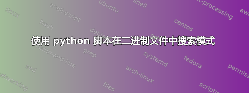 使用 python 脚本在二进制文件中搜索模式