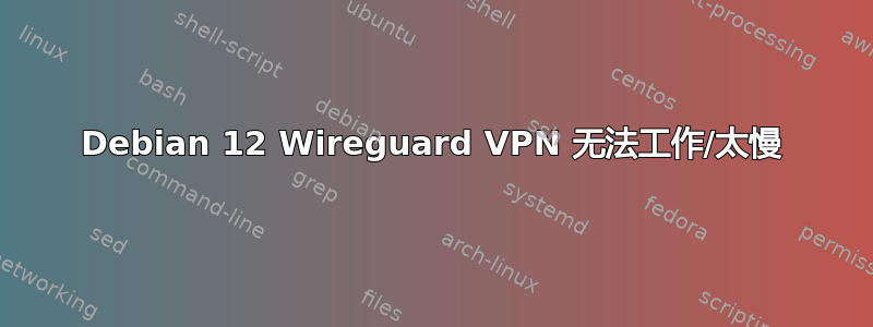 Debian 12 Wireguard VPN 无法工作/太慢