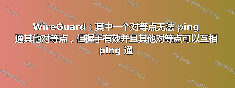 WireGuard：其中一个对等点无法 ping 通其他对等点，但握手有效并且其他对等点可以互相 ping 通