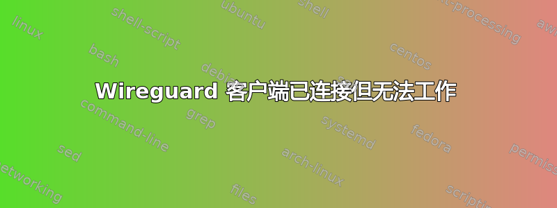 Wireguard 客户端已连接但无法工作