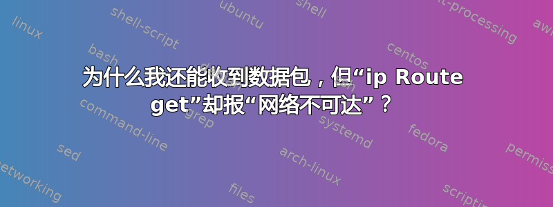 为什么我还能收到数据包，但“ip Route get”却报“网络不可达”？