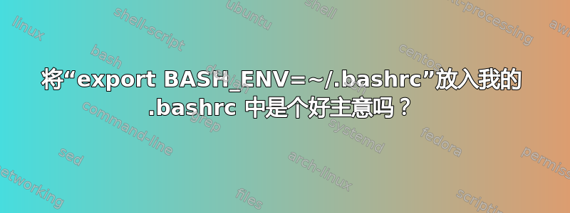 将“export BASH_ENV=~/.bashrc”放入我的 .bashrc 中是个好主意吗？