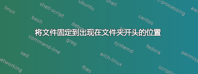 将文件固定到出现在文件夹开头的位置