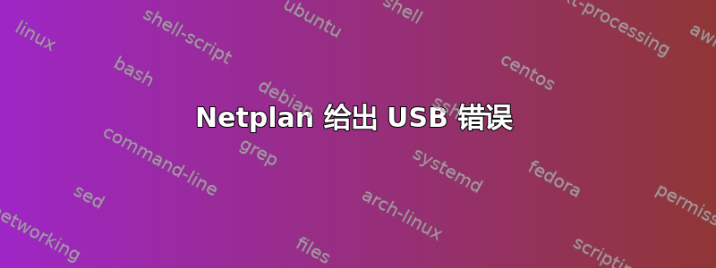 Netplan 给出 USB 错误