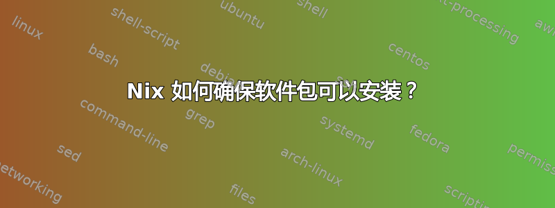 Nix 如何确保软件包可以安装？