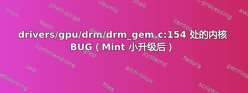 drivers/gpu/drm/drm_gem.c:154 处的内核 BUG（Mint 小升级后）