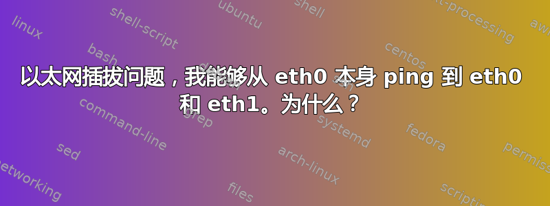 以太网插拔问题，我能够从 eth0 本身 ping 到 eth0 和 eth1。为什么？