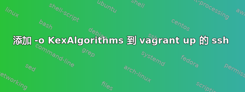 添加 -o KexAlgorithms 到 vagrant up 的 ssh