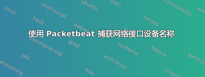 使用 Packetbeat 捕获网络接口设备名称