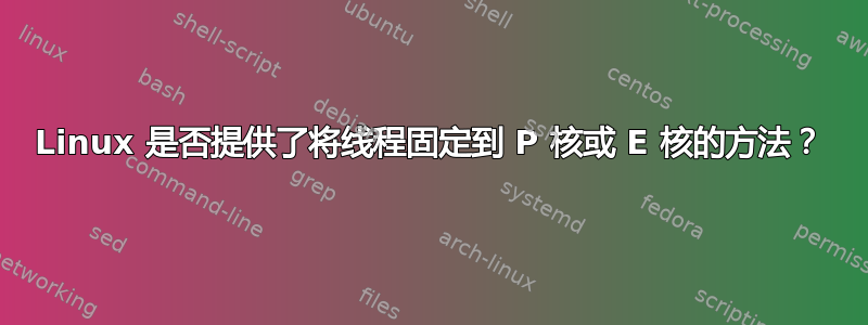 Linux 是否提供了将线程固定到 P 核或 E 核的方法？