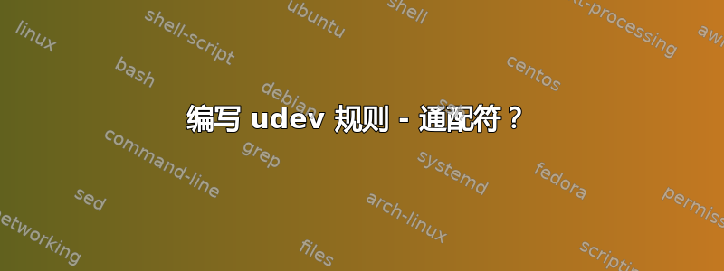 编写 udev 规则 - 通配符？