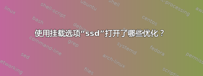 使用挂载选项“ssd”打开了哪些优化？