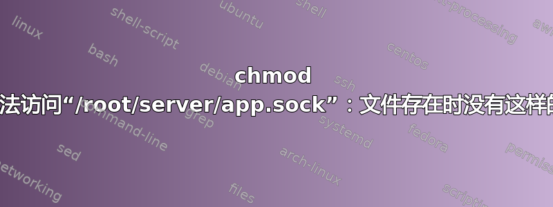 chmod 命令输出：无法访问“/root/server/app.sock”：文件存在时没有这样的文件或目录