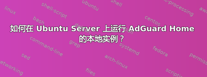 如何在 Ubuntu Server 上运行 AdGuard Home 的本地实例？