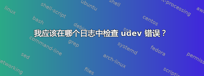 我应该在哪个日志中检查 udev 错误？