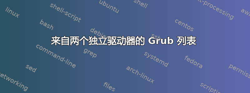 来自两个独立驱动器的 Grub 列表