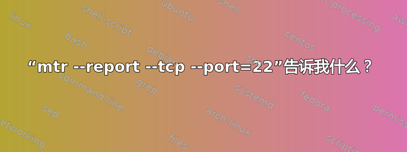 “mtr --report --tcp --port=22”告诉我什么？