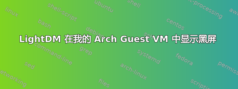 LightDM 在我的 Arch Guest VM 中显示黑屏