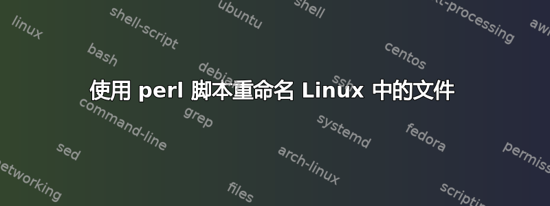 使用 perl 脚本重命名 Linux 中的文件