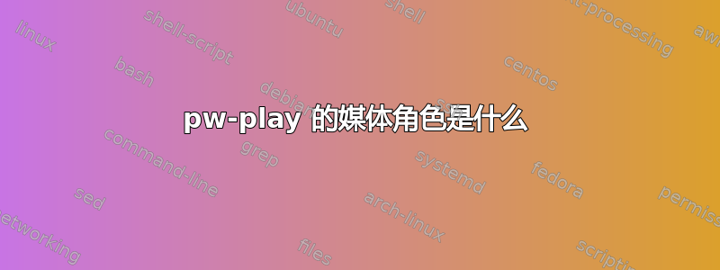 pw-play 的媒体角色是什么