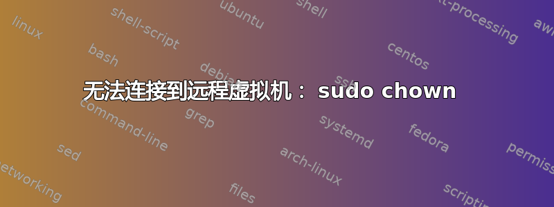 无法连接到远程虚拟机： sudo chown 