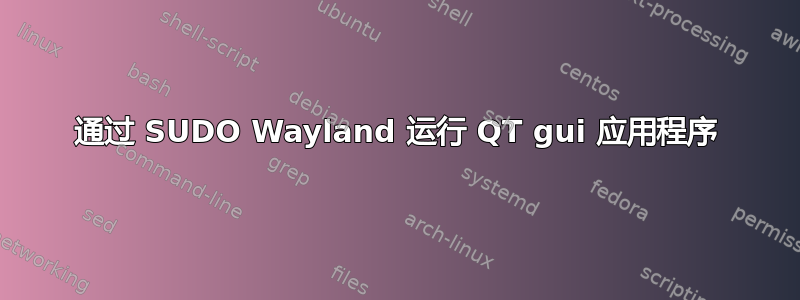 通过 SUDO Wayland 运行 QT gui 应用程序