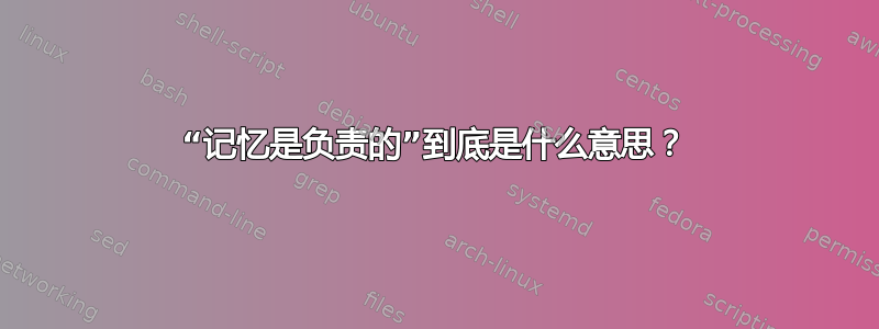 “记忆是负责的”到底是什么意思？