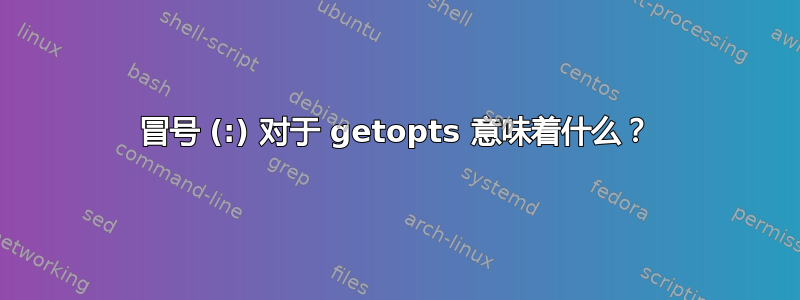 冒号 (:) 对于 getopts 意味着什么？