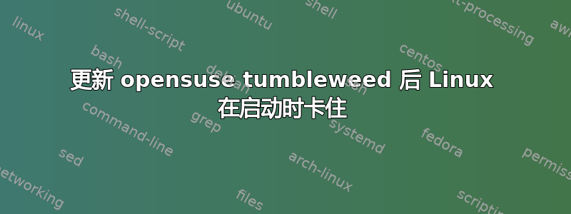 更新 opensuse tumbleweed 后 Linux 在启动时卡住