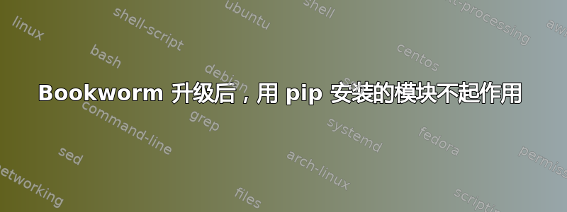 Bookworm 升级后，用 pip 安装的模块不起作用