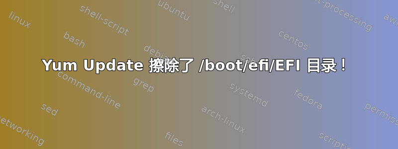 Yum Update 擦除了 /boot/efi/EFI 目录！