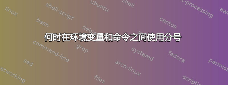 何时在环境变量和命令之间使用分号