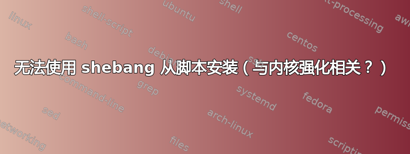 无法使用 shebang 从脚本安装（与内核强化相关？）