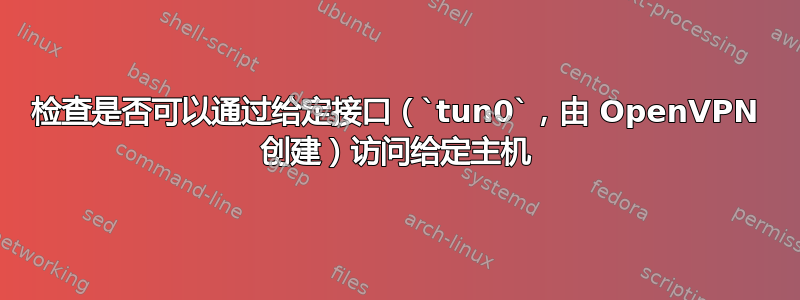 检查是否可以通过给定接口（`tun0`，由 OpenVPN 创建）访问给定主机