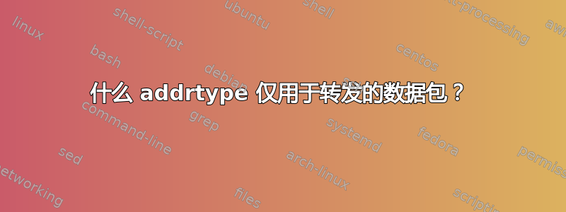 什么 addrtype 仅用于转发的数据包？