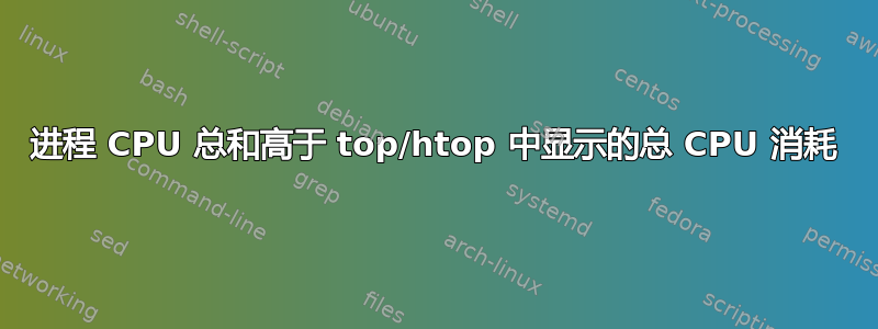 进程 CPU 总和高于 top/htop 中显示的总 CPU 消耗