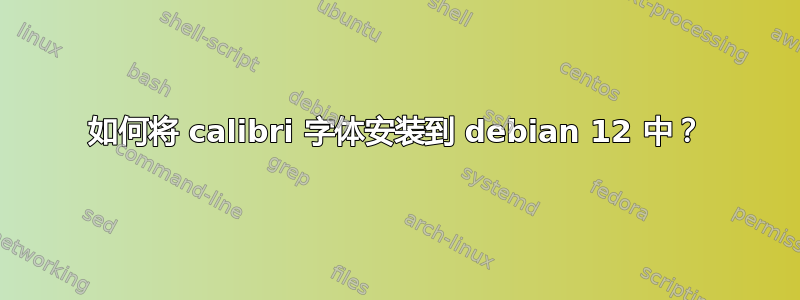 如何将 calibri 字体安装到 debian 12 中？