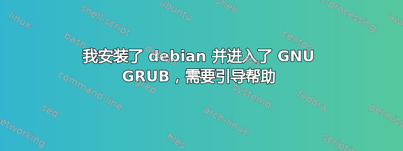 我安装了 debian 并进入了 GNU GRUB，需要引导帮助