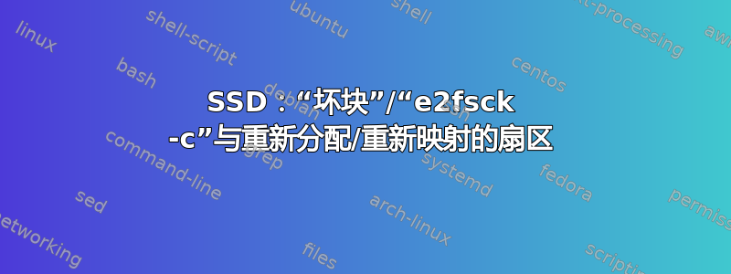 SSD：“坏块”/“e2fsck -c”与重新分配/重新映射的扇区