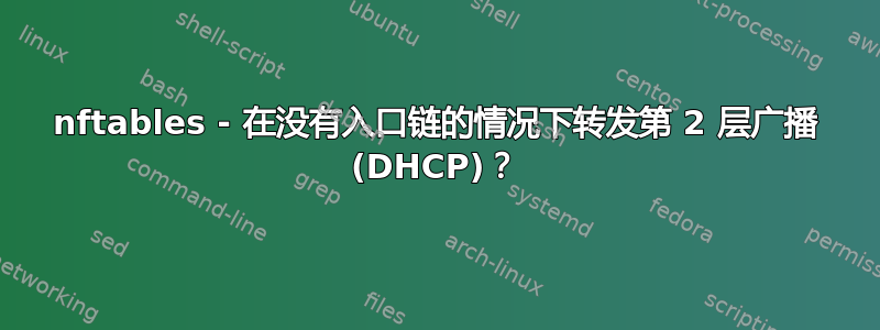 nftables - 在没有入口链的情况下转发第 2 层广播 (DHCP)？