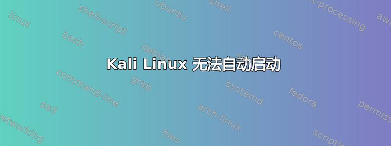 Kali Linux 无法自动启动