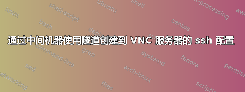 通过中间机器使用隧道创建到 VNC 服务器的 ssh 配置