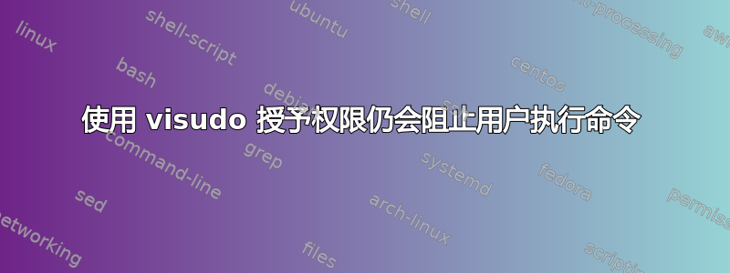 使用 visudo 授予权限仍会阻止用户执行命令