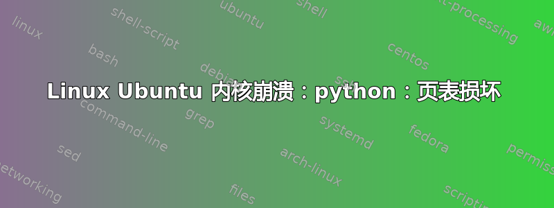 Linux Ubuntu 内核崩溃：python：页表损坏