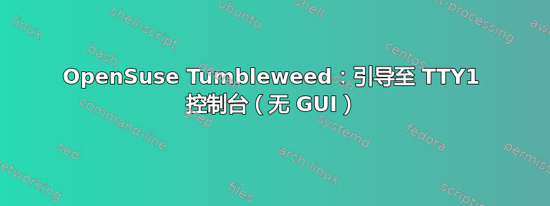 OpenSuse Tumbleweed：引导至 TTY1 控制台（无 GUI）