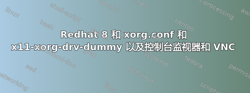 Redhat 8 和 xorg.conf 和 x11-xorg-drv-dummy 以及控制台监视器和 VNC