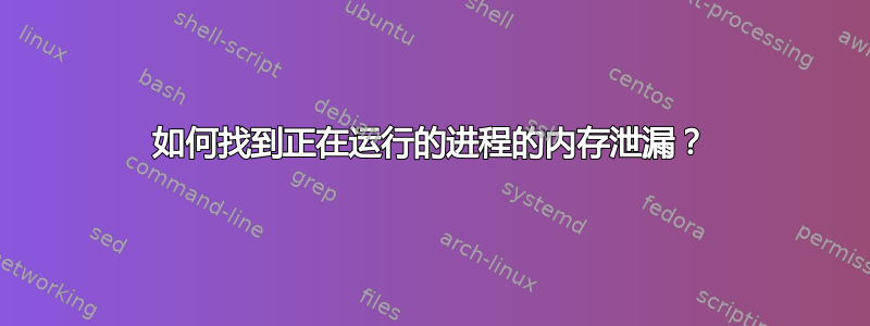 如何找到正在运行的进程的内存泄漏？